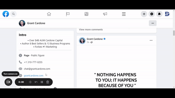 Grant Cardone Facebook consistency