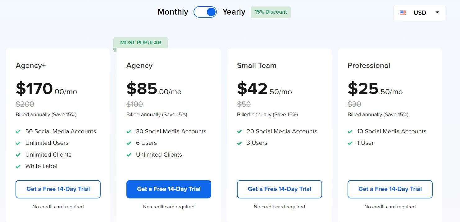 Pricing
SocialPilot 
