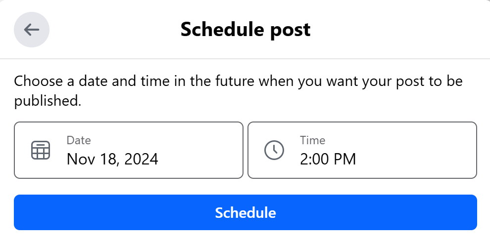 Select your date, time, and his “Schedule!”