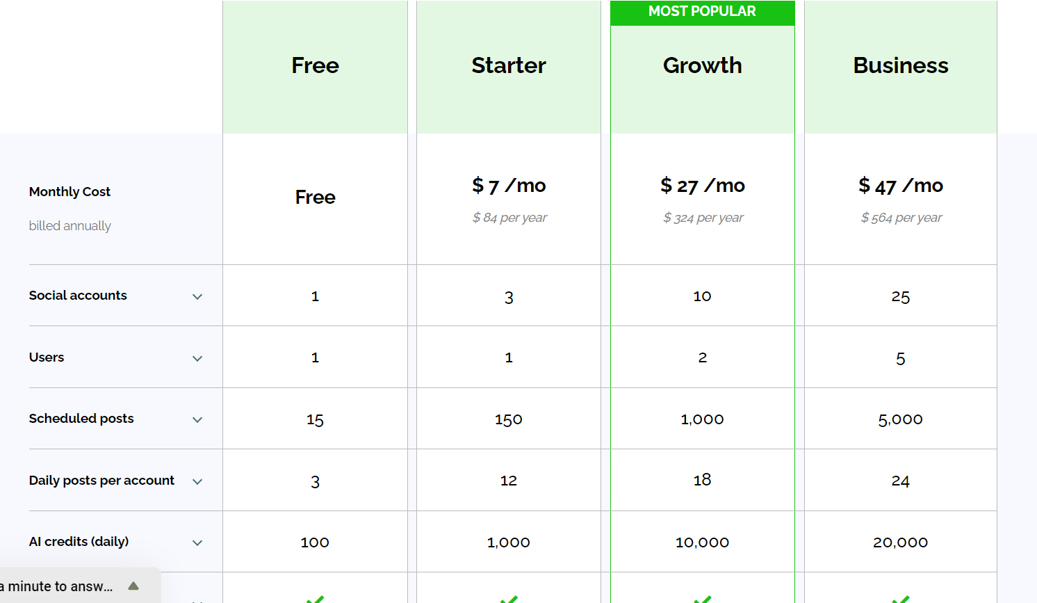 Pricing
Post Planner
