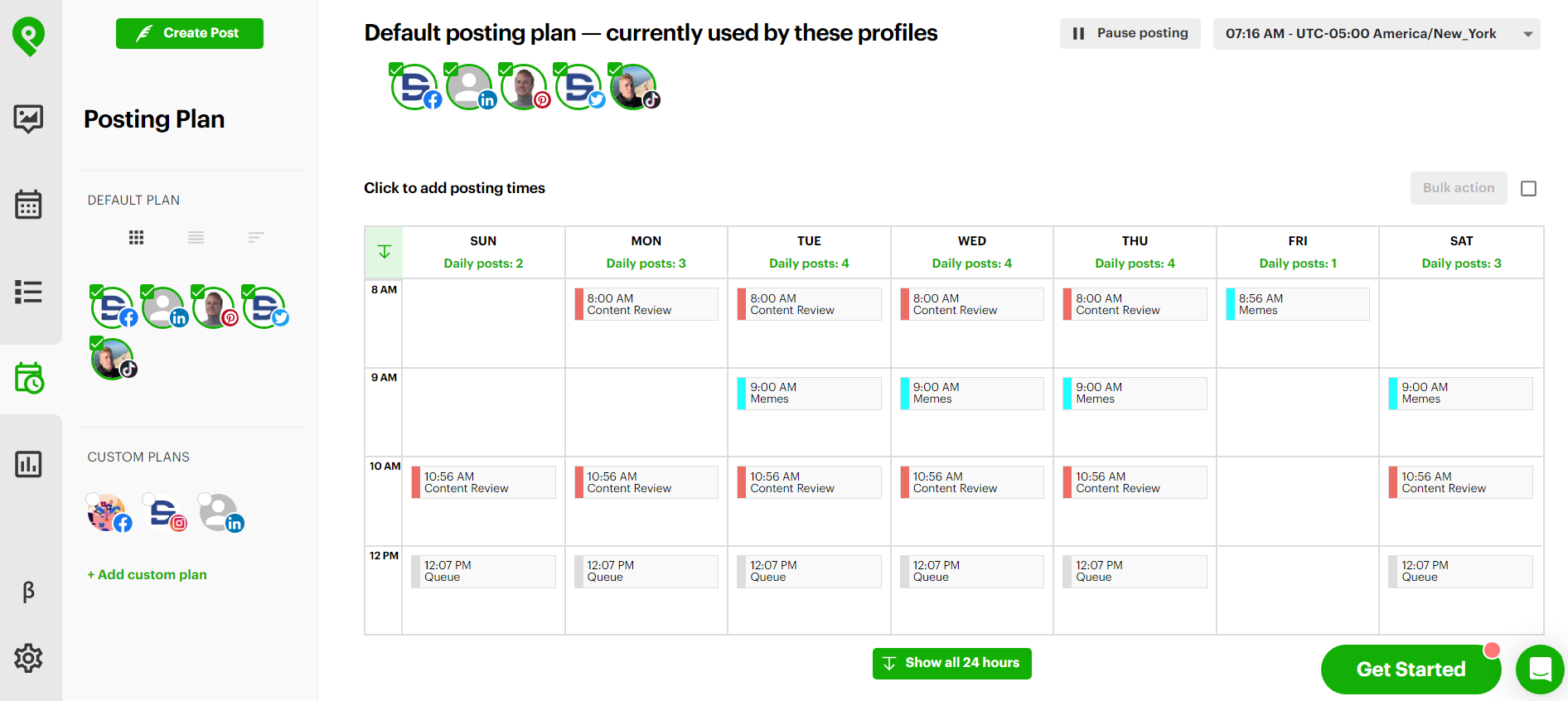 Create a posting schedule