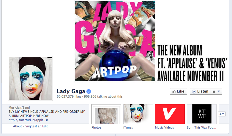 ladygaga facebok cover image