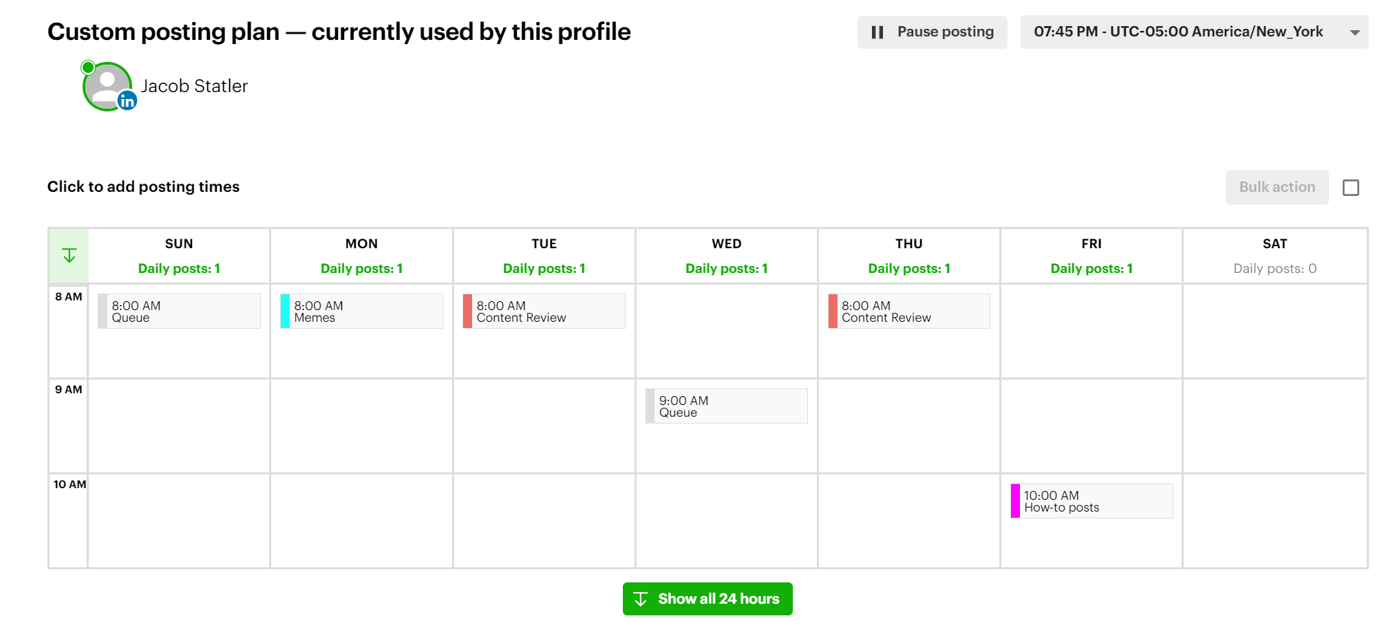 Post Planner Posting Plan