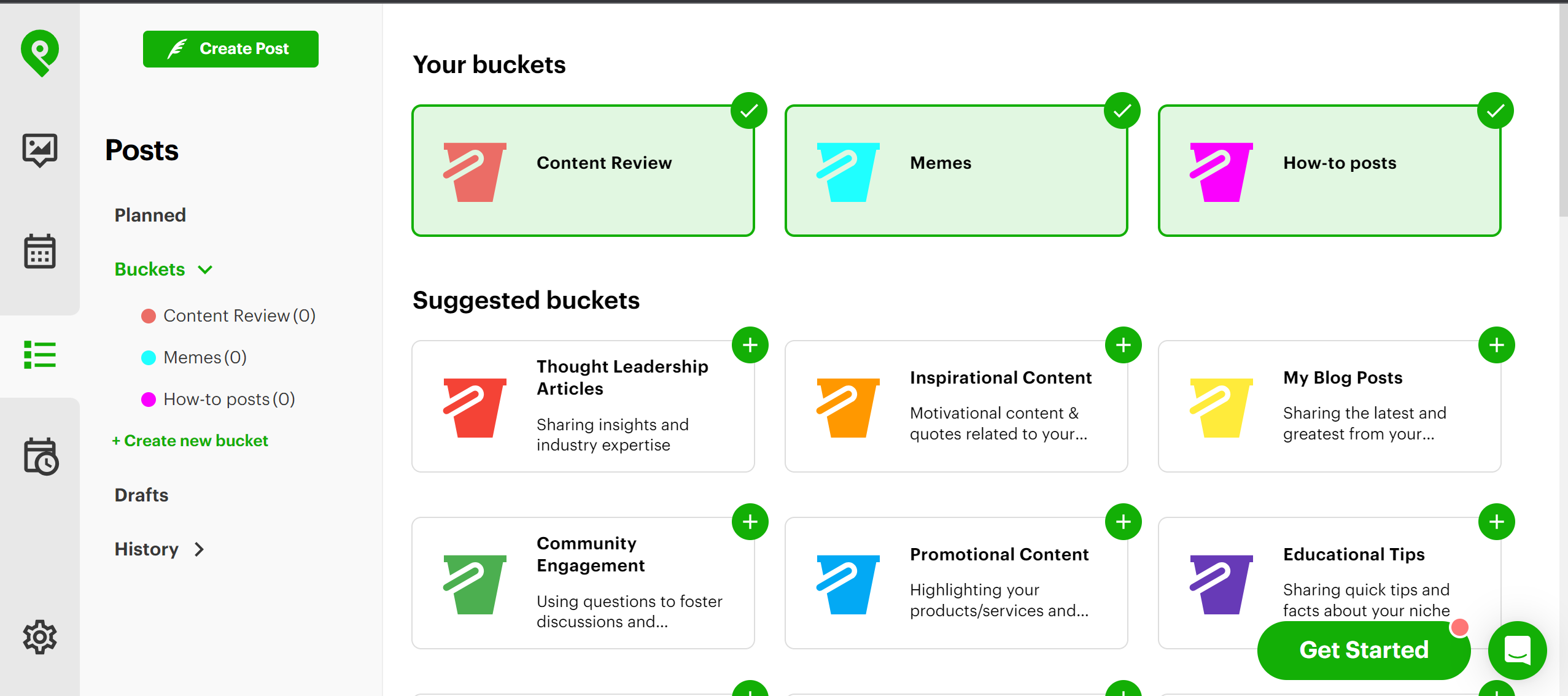 Posting Plan Buckets